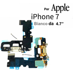 FLAT FLEX CARICA PER APPLE IPHONE 7 CONNETTORE RICARICA + MICROFONO BIANCO