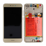 DISPLAY LCD + TOUCH SCREEN SCHERMO + FRAME + BATTERIA ORIGINALE  HUAWEI ASCEND P8 LITE 2017 GOLD SERVICE PACK