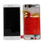 VETRO DISPLAY LCD TOUCH SCREEN + FRAME + BATTERIA ORIGINALE HUAWEI P10 LITE BIANCO WAS-LX1A SERVICE PACK